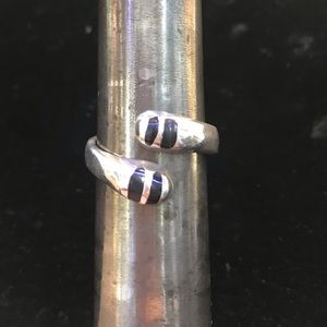 Black Onyx Inlay Handmade Sterling Silver Ring